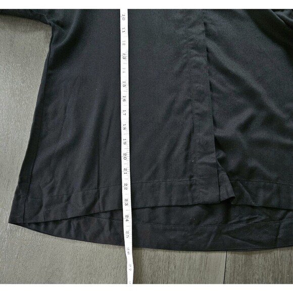 Zara Black Bead Pearl Accent Long Sleeve Button Down Blouse Shirt Medium Party - Picture 4 of 7